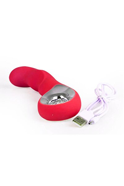 Byzon Premium G-Spot Vibratör 10 Titreşim Modlu USB Şarjlı Medikal Silikon Kadın Masaj Aleti KIRMIZI