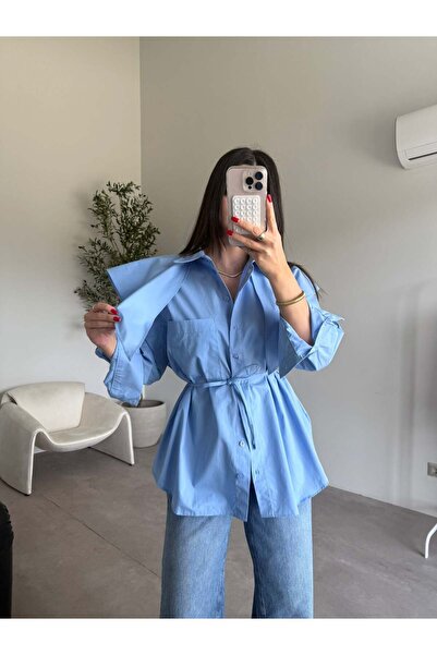 Bade Butik Blue Shawl Poplin Shirt