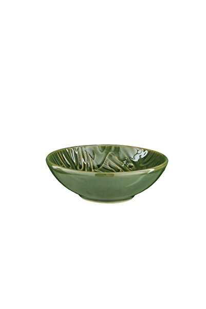 Paşabahçe Botanical Ceramic Serving Bowl Green, Stylish Tableware, Kitchen Ac...