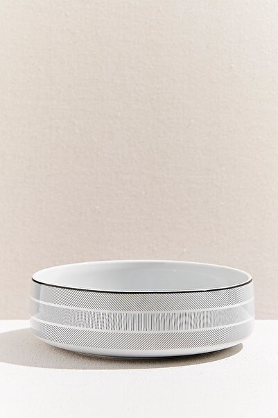 Paşabahçe Orquestra Porcelain Serving Bowl Small Cream Gray, Stylish Tablewar...