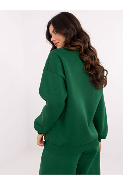 Factory Price Hanorac Dama Maneca lunga, Decolteu rotund, My Red Lips, Verde ...
