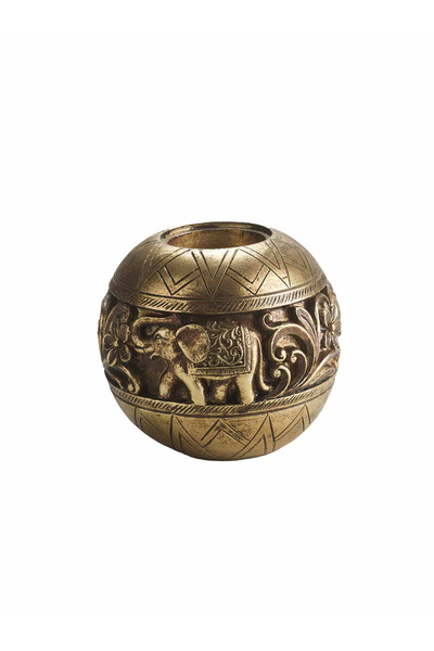 Paşabahçe Fil Tealight Mumluk Gold, Şık Dekoratif