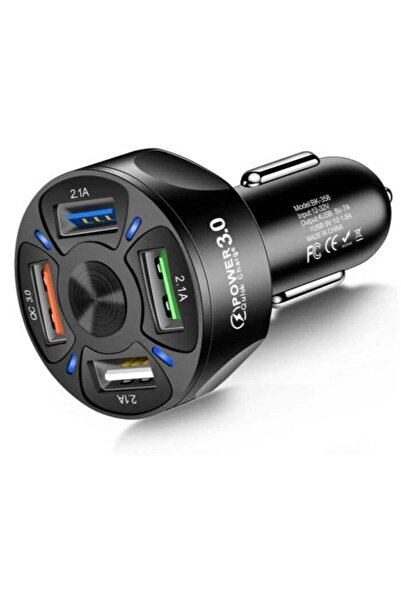 ELTRAZONE شاحن سيارة بـ 4 منافذ USB، محول شحن سيارة MoreChioce 12-24 فولت، شا...