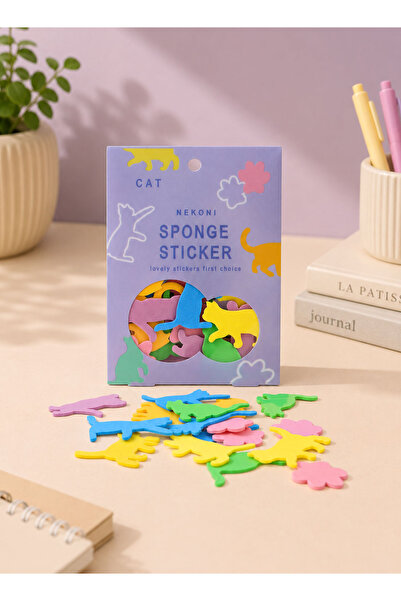 Midi Sponge Stickers in the Form of Cats Neko Ni