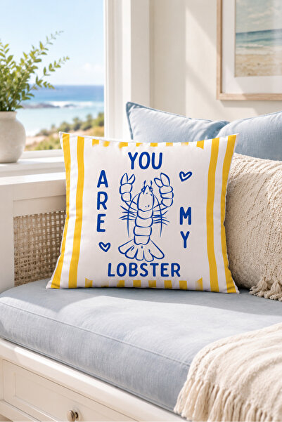Evmila You Are My Lobster Text Printed Marine Decorative Throw Pillow Cover S...