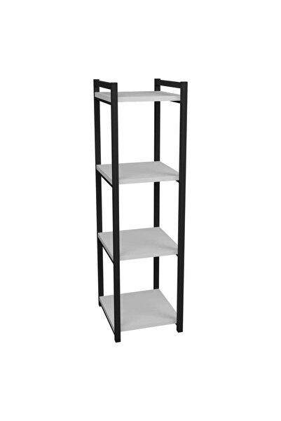 Adore Raft bucatarie Harvey, negru - alb, 33x28x100 cm - Alb