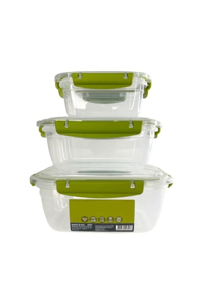 Zufigo 3-Piece Square Leak-Proof Locking Storage Container |   U for Refriger...