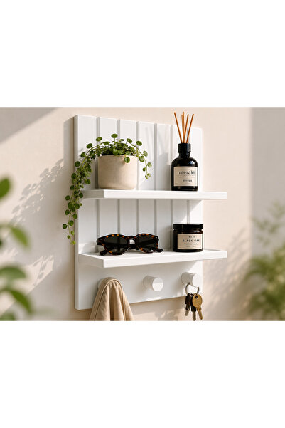 farist Decorative Wall Shelf and Key Holder Hanger – Modern Entryway Organize...