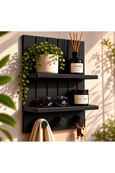 farist Decorative Wall Shelf and Key Holder Hanger – Modern Entryway Organize...