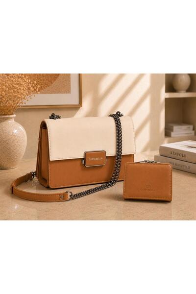 Chrisbella Leather Shoulder Bag with Matching Wallet | Women's Crossbody Chai...