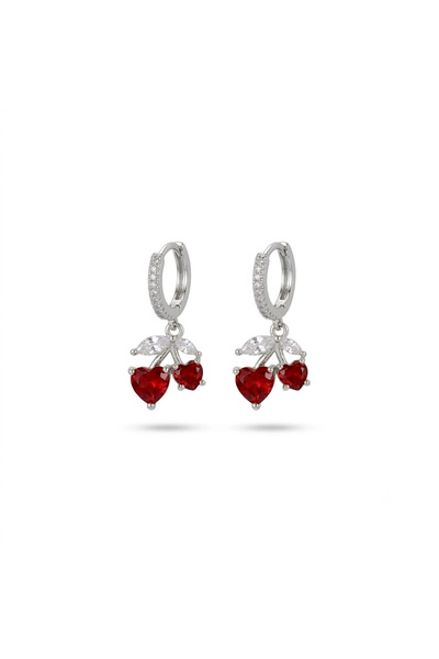 h&b design jewel Steel Gray Cherry Earrings