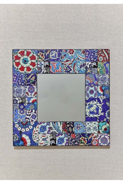 Paşabahçe İznik Çini Karolu Ayna 30x30 Cm, Şık Ayna