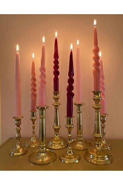 SCA CANDLE Dekoratif Dalga Şamdan Mumu 2'li – Bordo