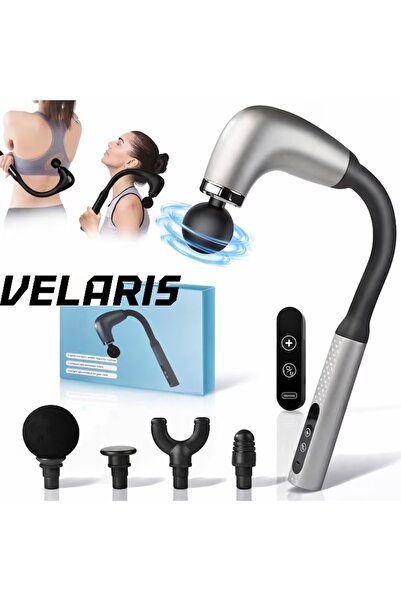 Velaris Aparat de masaj muscular, 4 capete, 9 viteze, negru, reîncărcabil