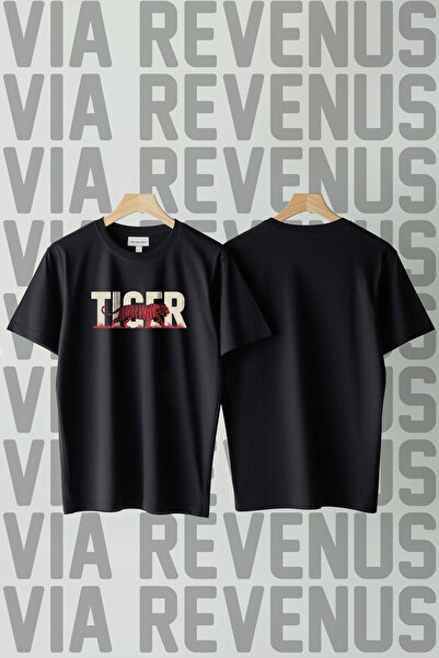 Vordevia Tiger / Tiger Printed Loose Fit 100% Cotton Unisex Tshirt