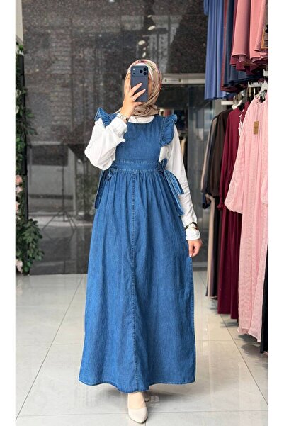 Moda Fatma yazlık kot Salopet elbise