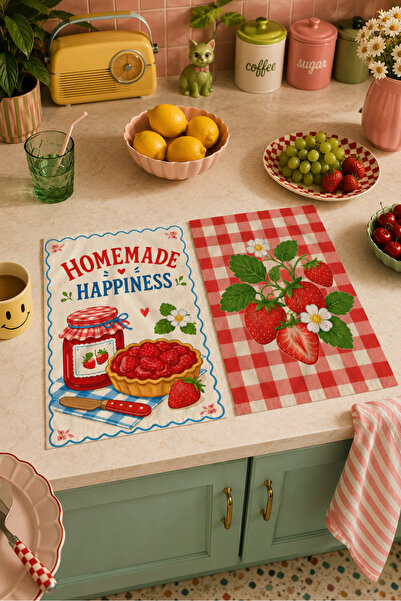 milroma Homemade Happiness Tomato Strawberry Floral Patterned Modern Retro St...