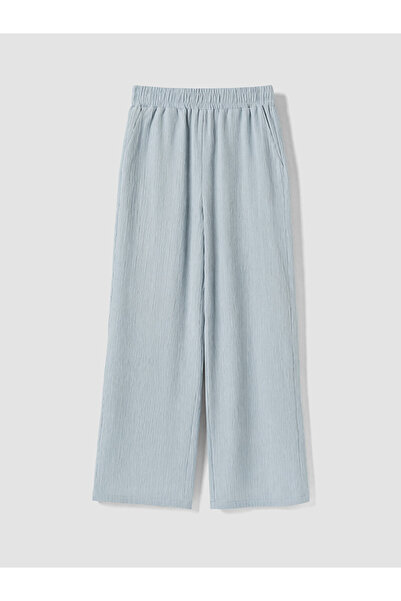 LC Waikiki بنطلون نسائي من الكريب بخصر مطاطي باللون الأزرق من LCW Modest