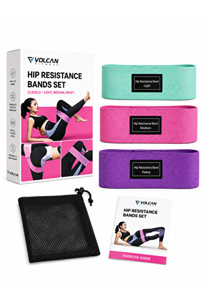 Volcan fitness QQA2-83 Hip Resistance Bands Set – Fabric Booty Bands for Glut...