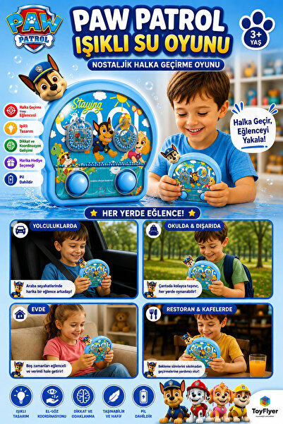 BigsToy PAW Patrol Işıklı Suda Halka Geçirme Oyunu Nostaljik Sulu Oyun Stres ...