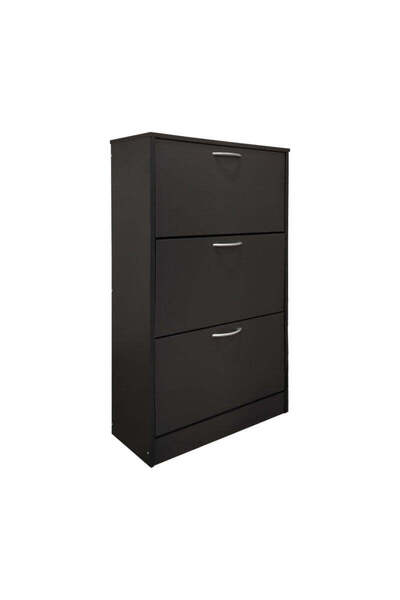 Adore Pantofar cu rafturi Savaz, metal și lemn, Antracit, 60x24x114 cm