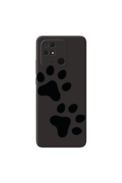 Other Xiaomi Redmi 10C Paws Black Colored Silicone TPU Θήκη