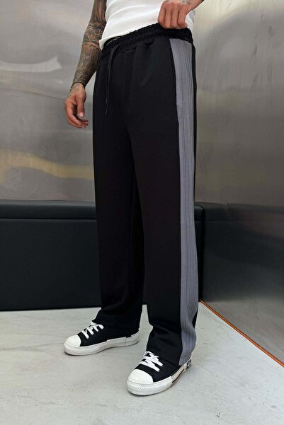 NOMARC Men's Sweatpants Oysho Striped Six Black Oversize