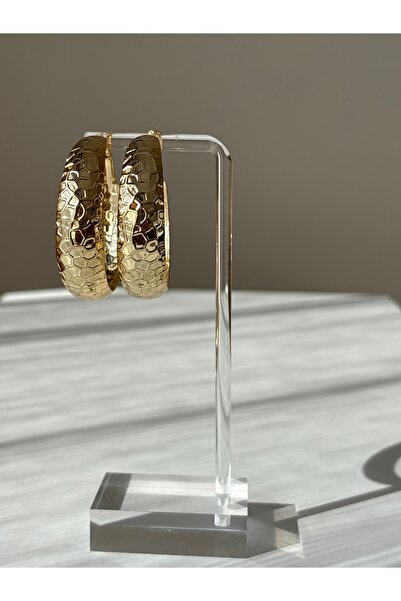 BERFACCESSORIES أقراط نحاسية مزخرفة بالذهب