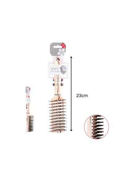 idei Perie ventilată de coafat 23cm culoare auriu roz, peri implantati cu cap...