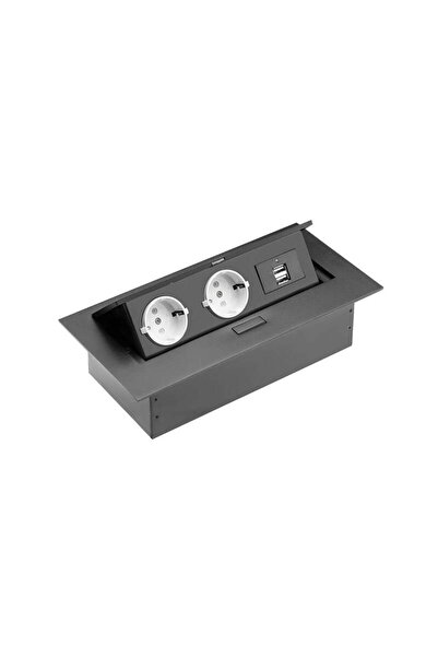 OEM Priza 2xSchuko 2xUSB incastrabila neagra GTV