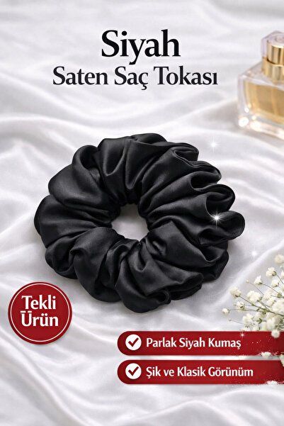 KL HOME SİYAH SATEN LASTİKLİ TOKA