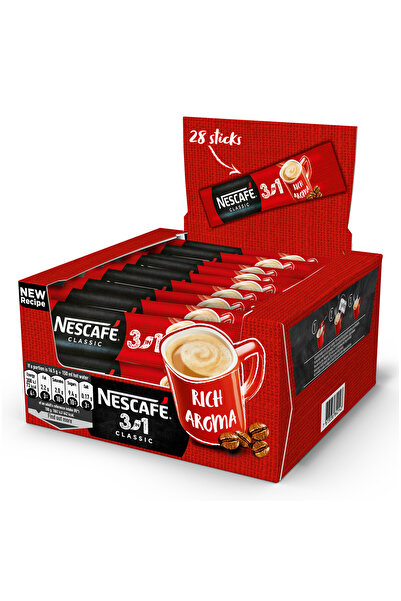 Nescafe Cafe 3in1 Classic, bautura instant, 28 plicuri x 16,5g, cu lapte, zahar