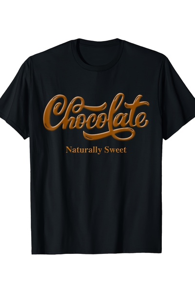212Wear Men' & Women' 100% Cotton 180gsm Chocolate Cursive Print T-Shirt - Sw...