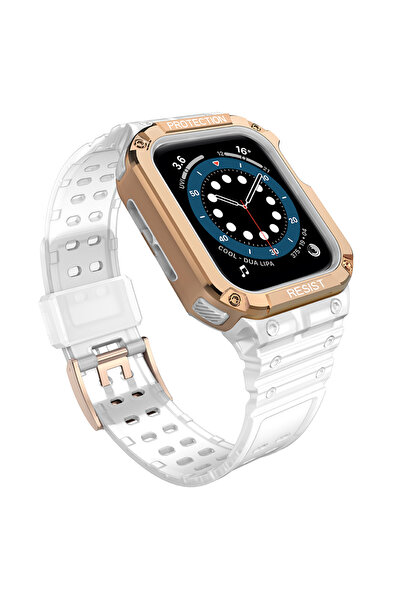 OEM Carcasă cu curea tip brățară blindată pentru Apple Watch 42/44/45mm Alb/A...