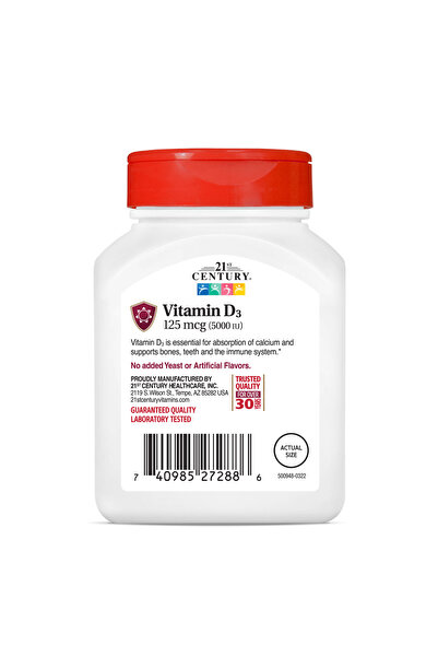 21st Century Vitamina D3 5000 UI Comprimate, 110 bucăți
