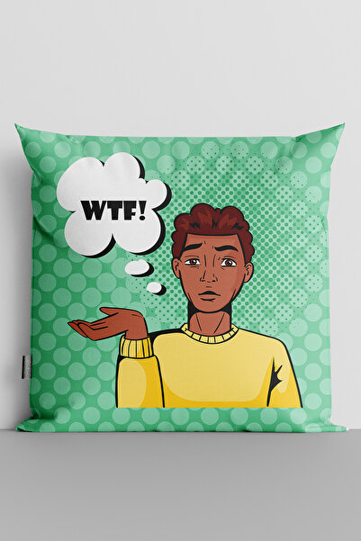 TicaretJet غطاء وسادة مطبوع رقميًا على الوجهين من Popart Adam Wtf - 98