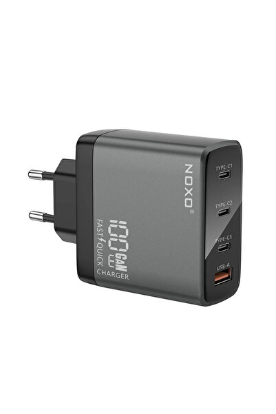 NOXO Incarcator GaN 100W 4 Porturi USB-C PD & QC3.0 – Priza EU
