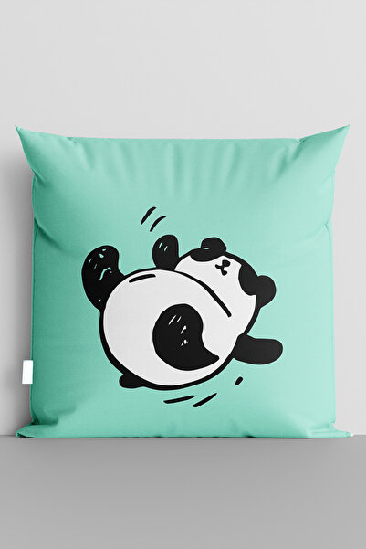TicaretJet غطاء وسادة لغرفة الأطفال مطبوع رقميًا على الوجهين من Cute Panda - ...