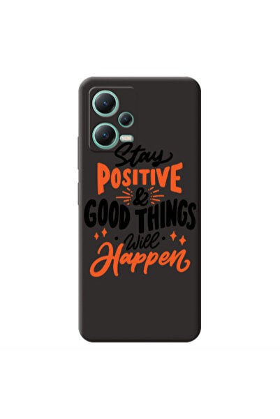 Other Xiaomi Redmi Note 12 Pro 5G Stay Positive Black Colored Silicone TPU Θήκη
