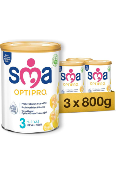 SMA Optipro 3 Devam Sütü 1-3 Yaş 800 GR X 3 Adet