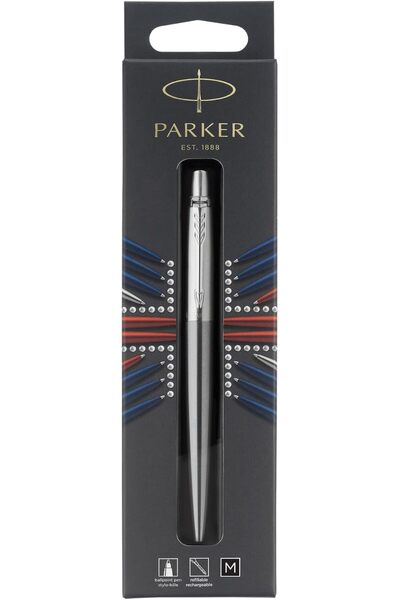 Parker Jotter Ballpoint Pen, Medium Nib, Made of Stainless Steel with Chrome ...