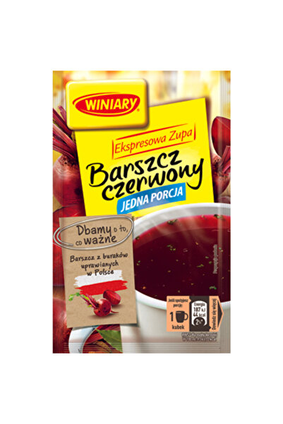 Winiary Supa instant bors rosu 60g, cu sfecla rosie, aroma de usturoi si magh...