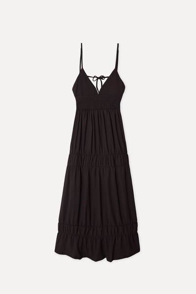 Mudo Women's Brown Gipeli A-Line Long Dress