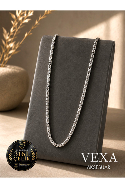 Vexa Aksesuar 316L Stainless Steel King Chain Necklace Tarnish Resistant Unis...