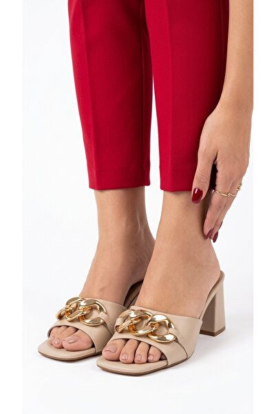 Eysha Rakyne Women's Leather Ring Interlocking Sailor Gold Buckle Square Heel...
