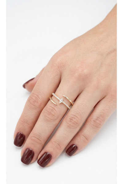 İris Jewelrys Çelik Nove Gold Yüzük
