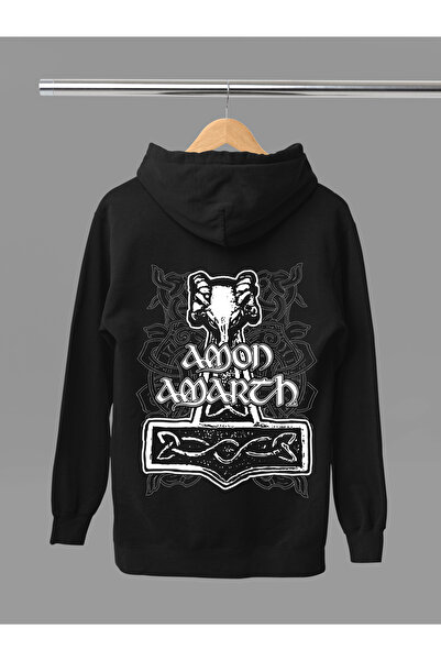 MAGORS سترة روك قطنية مطبوعة بأكمام طويلة وثلاث خيوط من AMON AMARTH