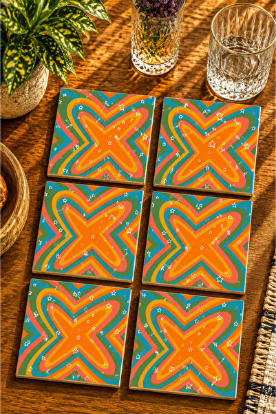 JHAAR Modern Set of 6 Coasters - Uv Printing Mdf - 10X10 cm