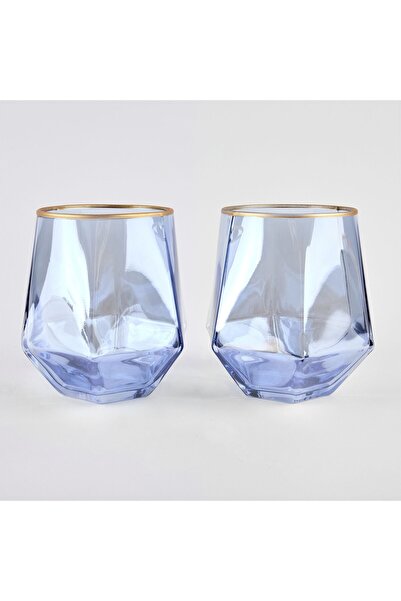 OEM Set 6 Pahare Cocktail Sticlă Colorat Albastru 310 ml