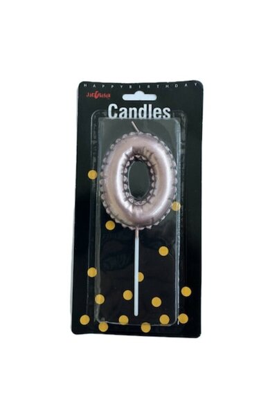 OEM Number cake candle, 7cm, Rosegold